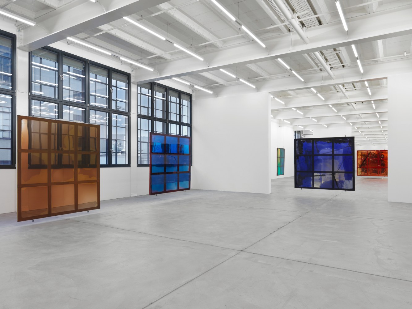 Installation view of Alex Hubbard urethane paintings exhibition
