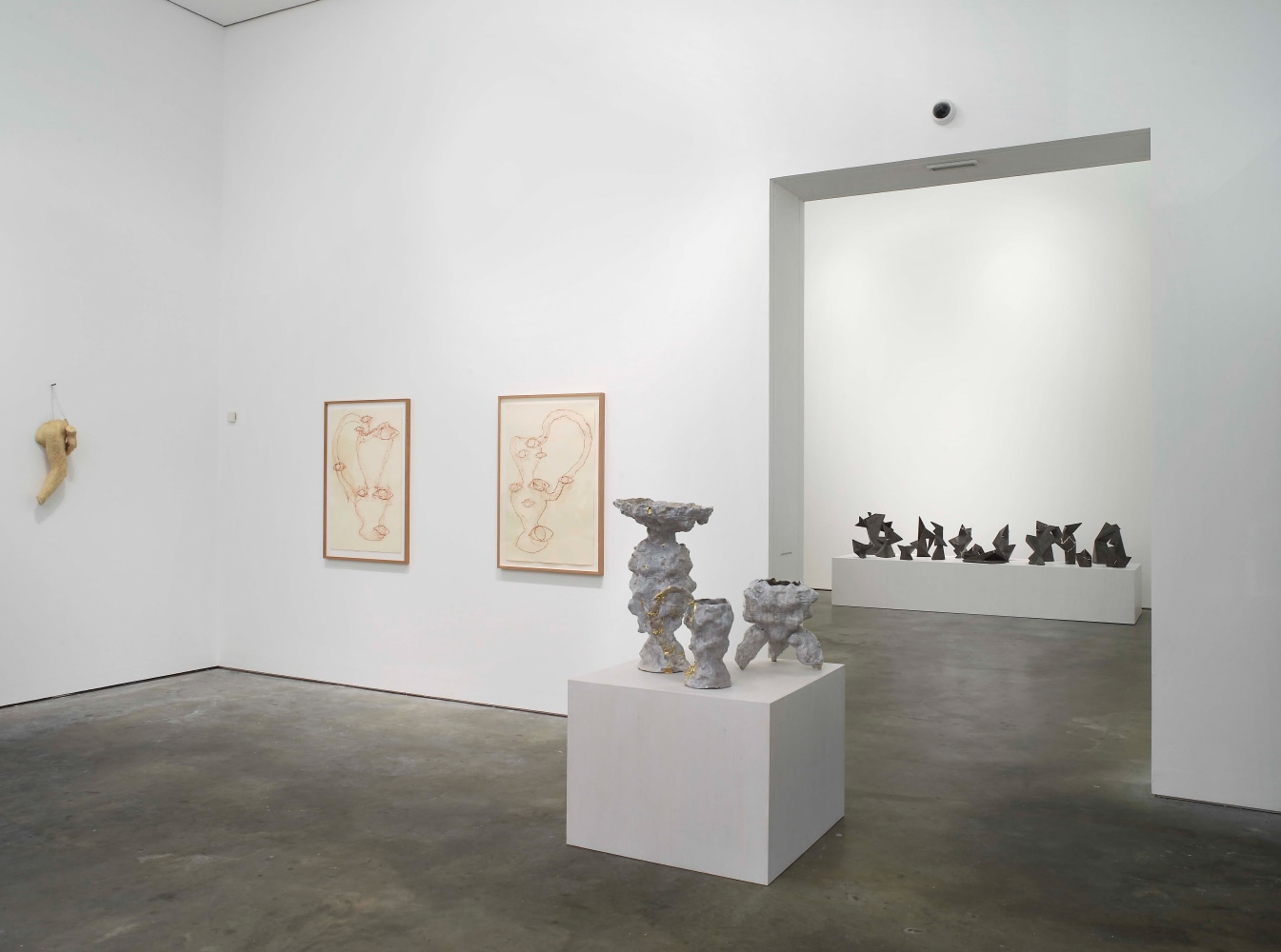 Installation view of sculptures by Andrew Lord