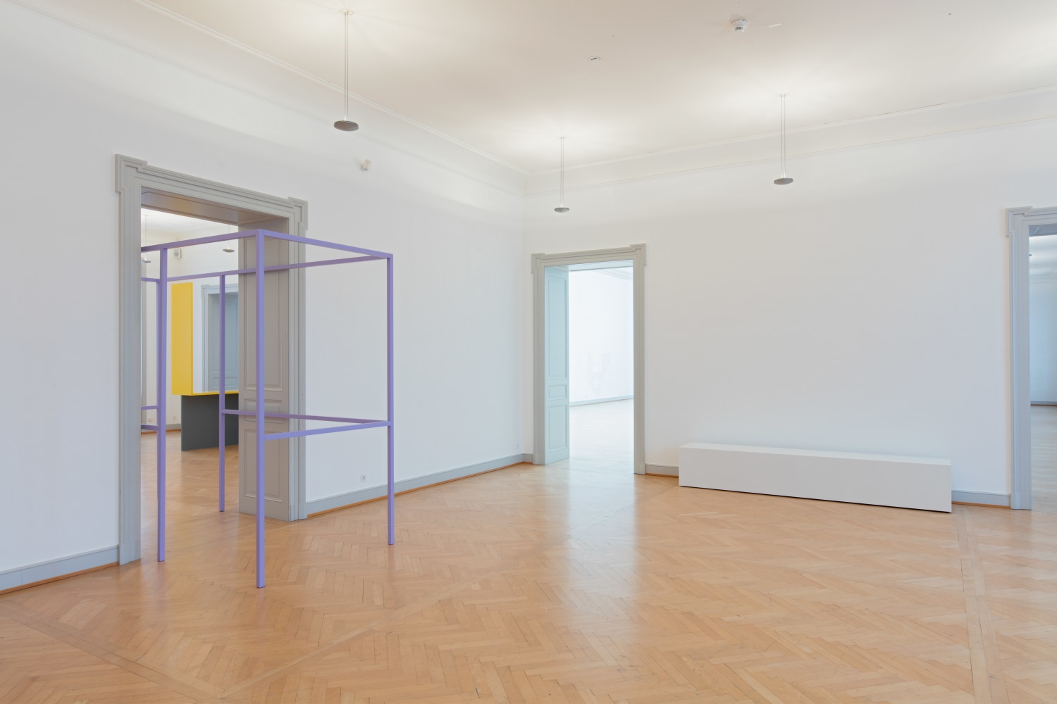 Installation view of wall works by Gerwald Rockenschaub