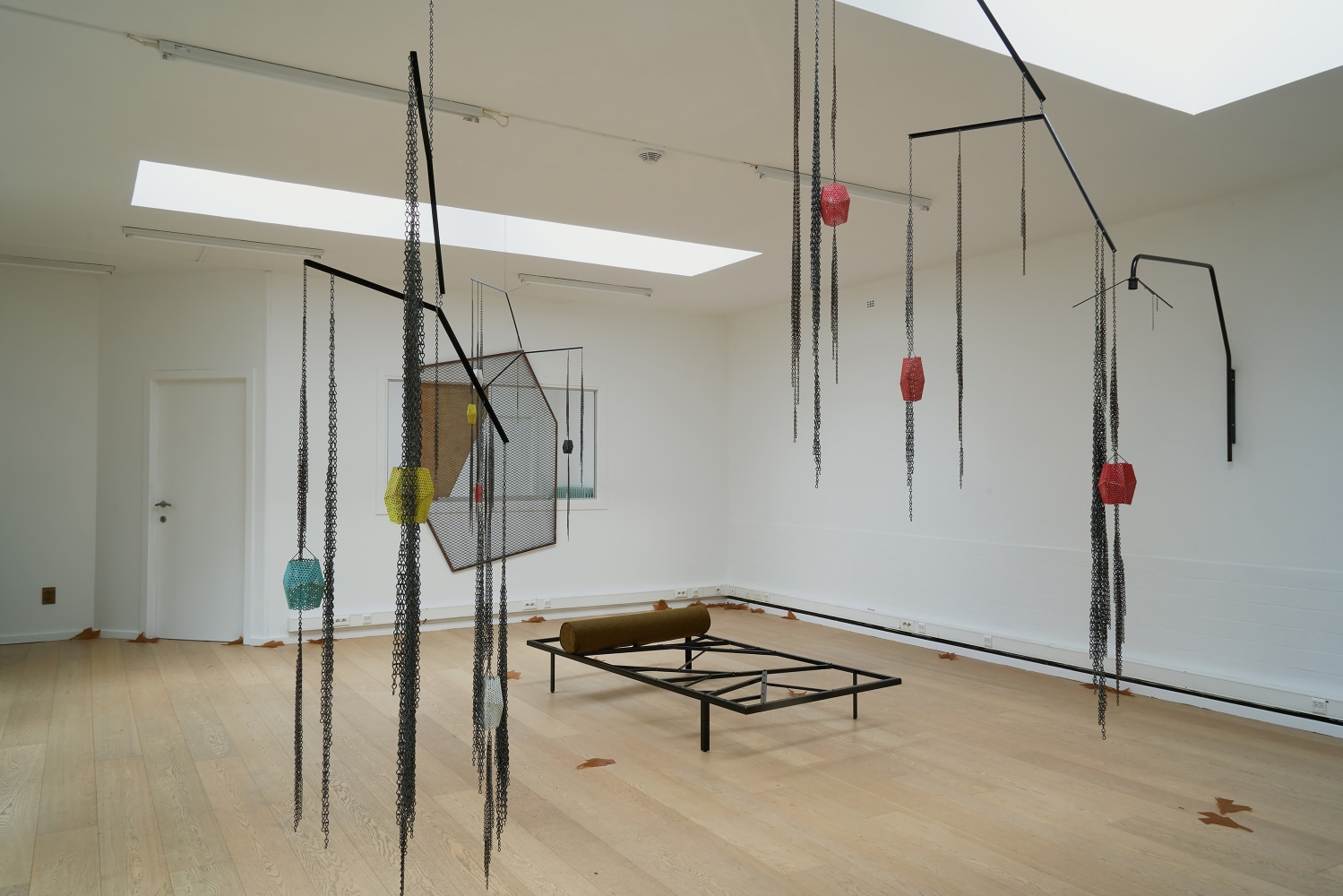 Installation view of sculptures by Martin Boyce