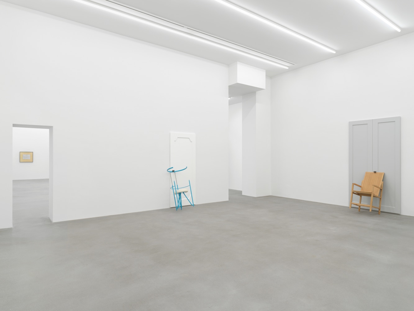 Installation view of Martin Boyce sculpture and drawing exhibition