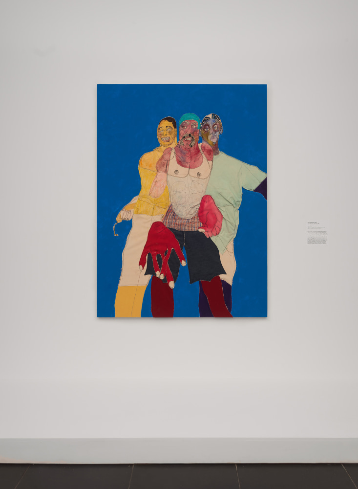 Installation view of painting by Tschabalala Self