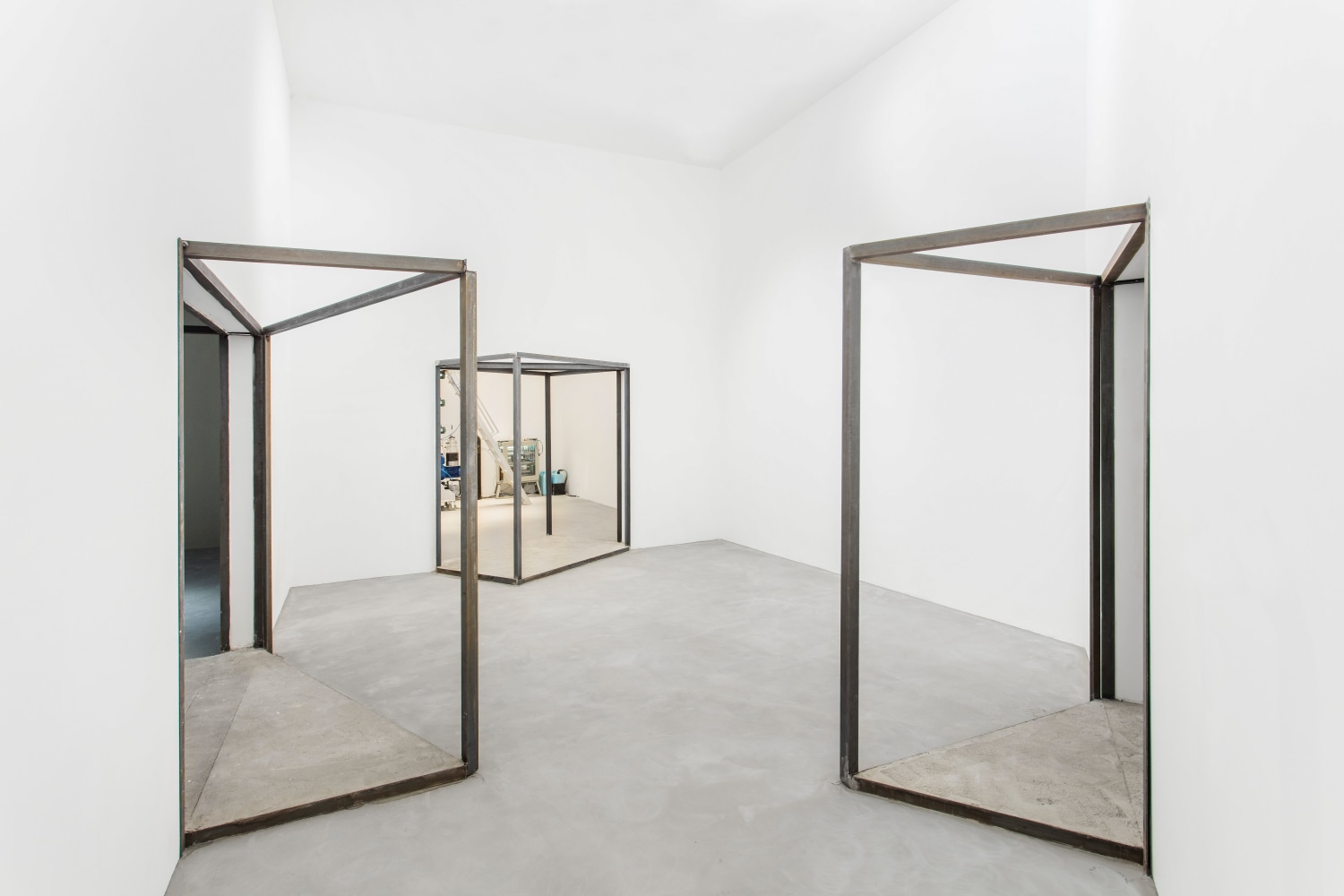 Installation view of sculpture by Oscar Tuazon