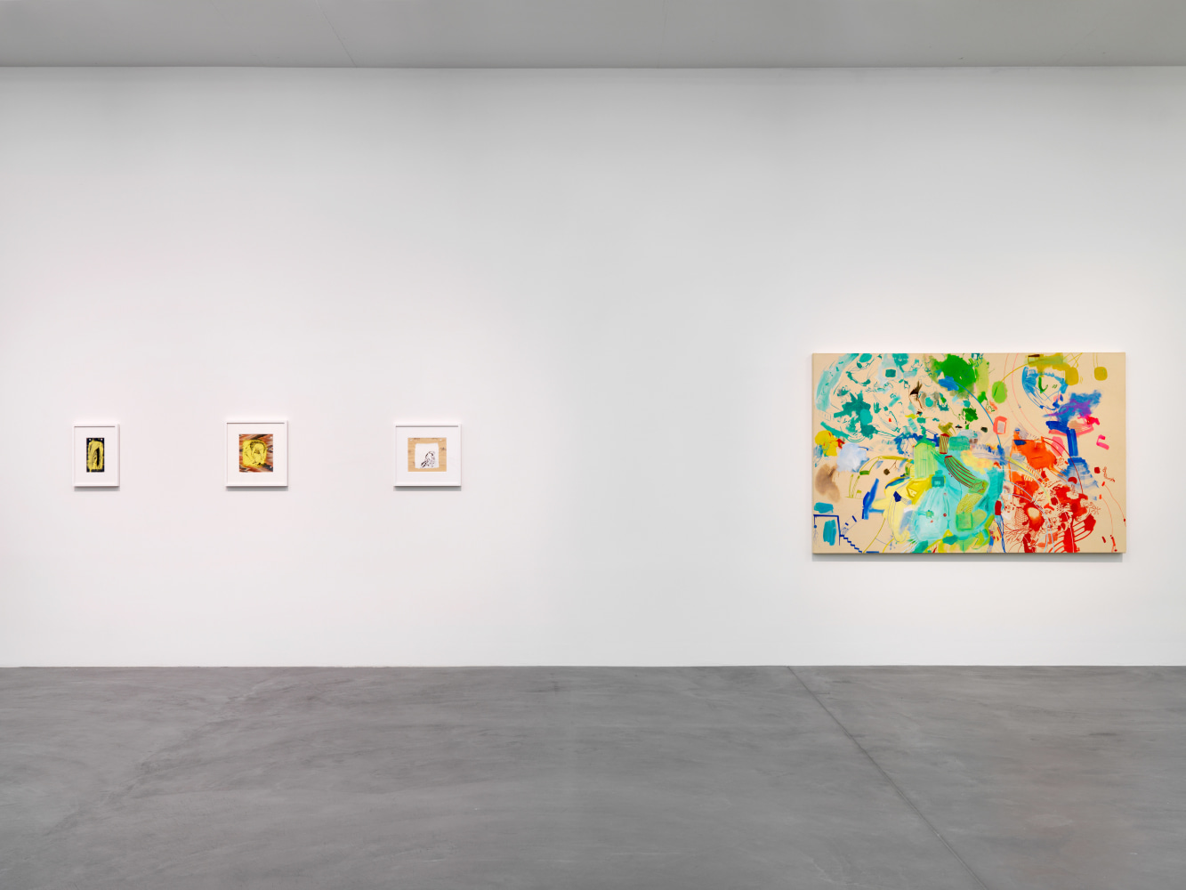 Installation view of Sue Williams painting exhibition