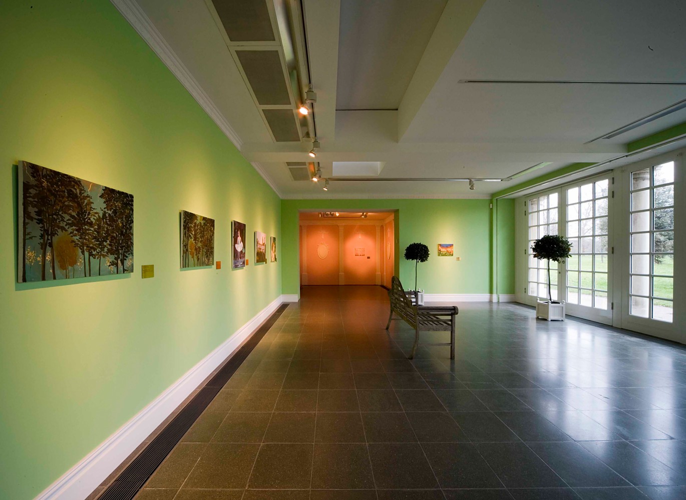 Installation view of paintings by Karen Kilimnik