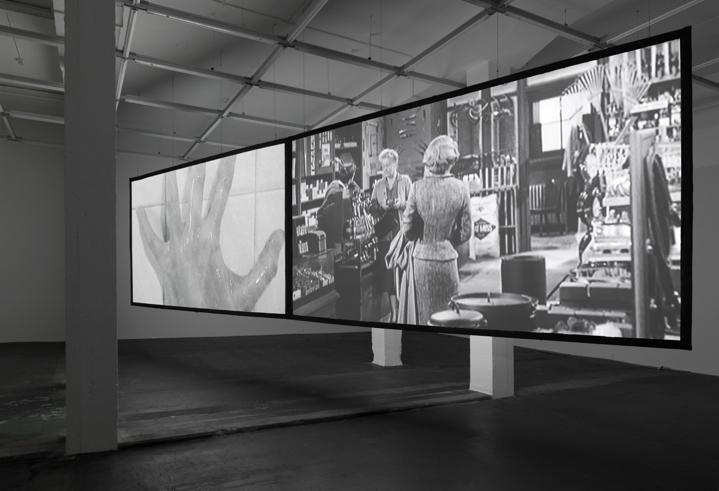 Installation view of Douglas Gordon film and installation exhibition