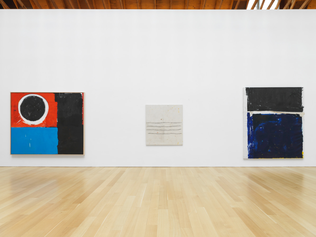 Installation views of paintings by Joe Bradley