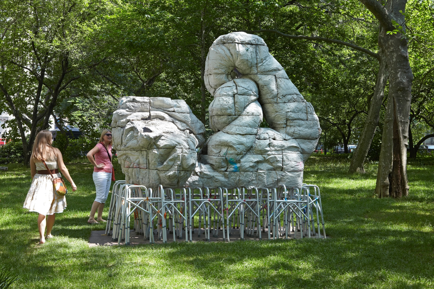 Installation view of outdoor sculpture by Justin Matherly