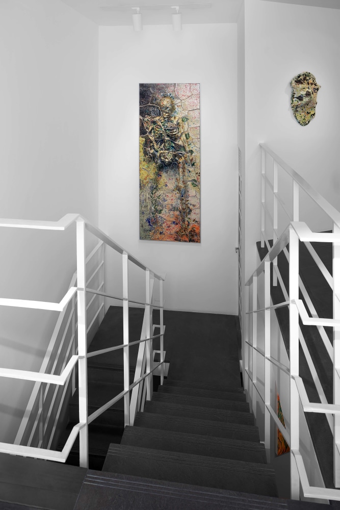 Installation view, Jean-Marie Appriou, Sam Falls, Shara Hughes, Galerie Eva Presenhuber at 75 Faubourg, Paris, 2021