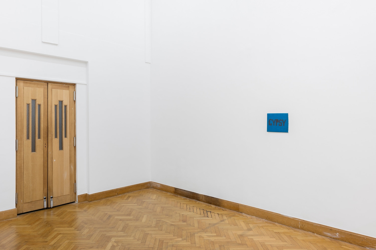 Installation view of a paintings by Joe Bradley