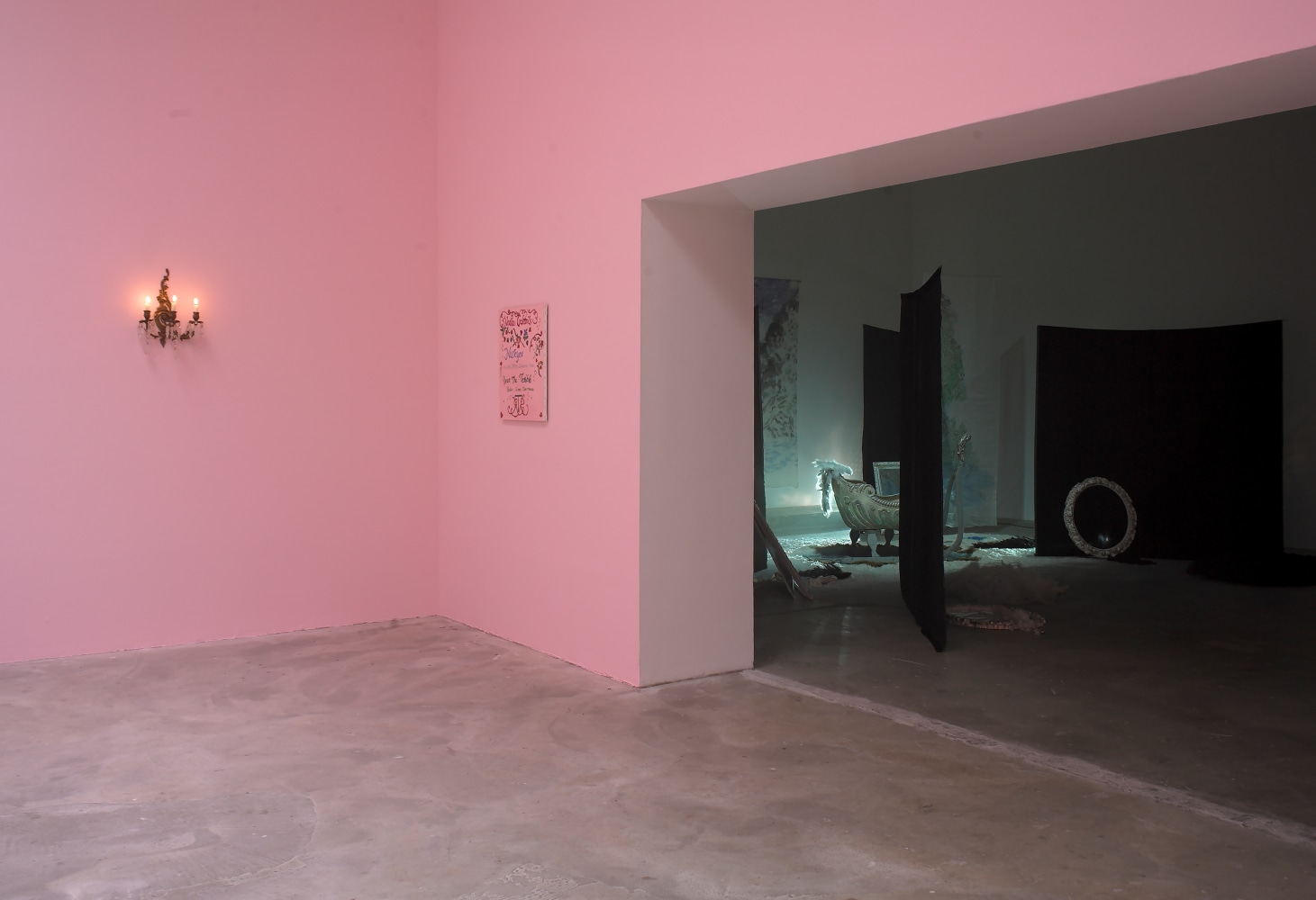 Installation view of works by Karen Kilimnik