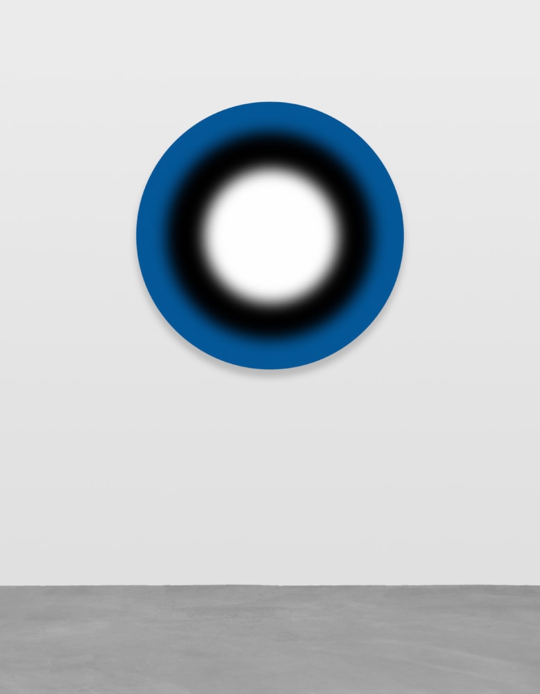 blue, black and white circle painting by Ugo Rondinone
