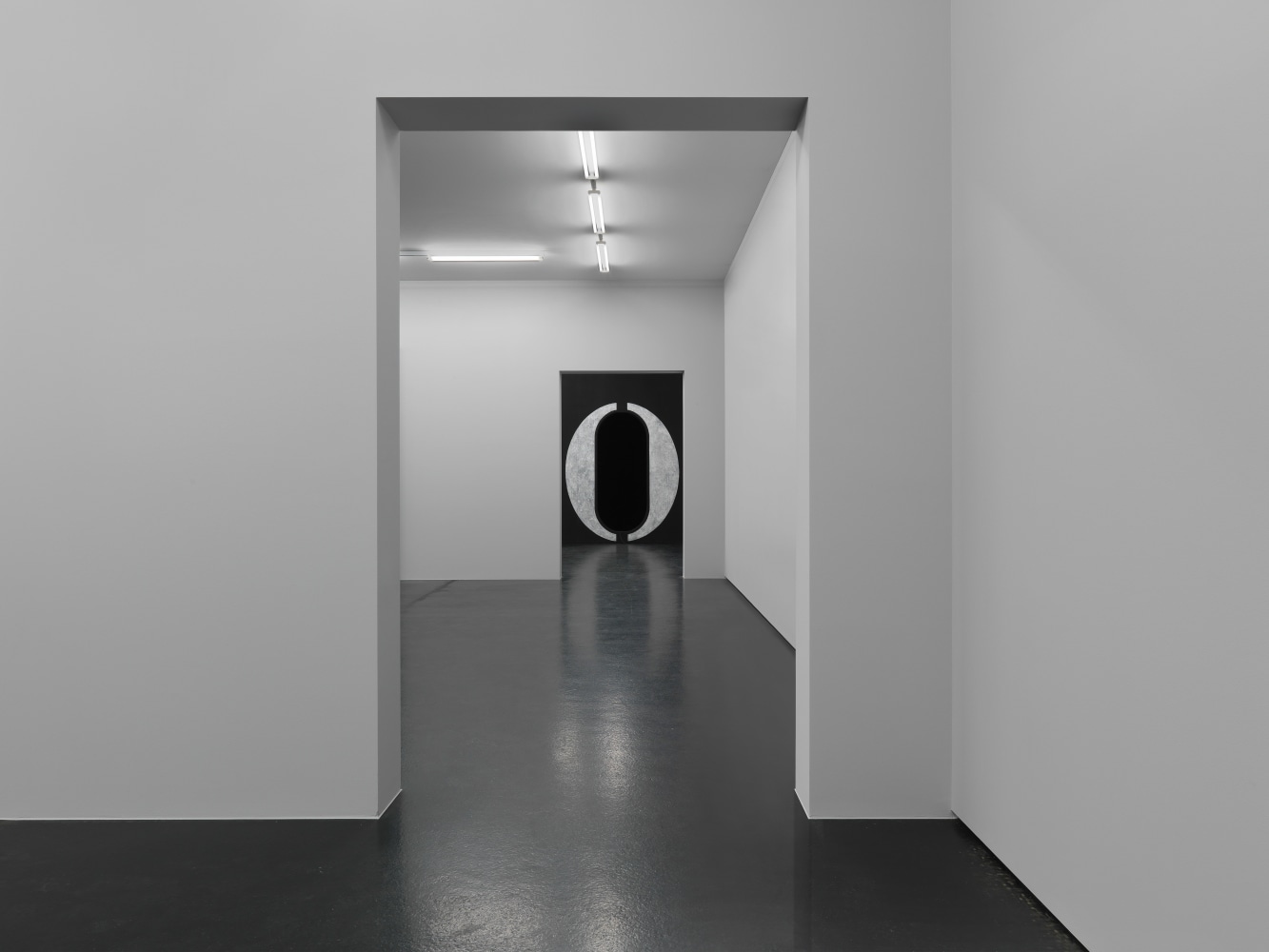 Installation view of sculptures by Ugo Rondinone