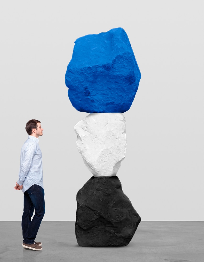 black white blue mountain

2025

Painted stone, stainless steel, concrete

Sculpture approx. 300 x 100 x 100 cm / 118 1/8 x 39 3/8 x 39 3/8 in

&amp;copy; Ugo Rondinone