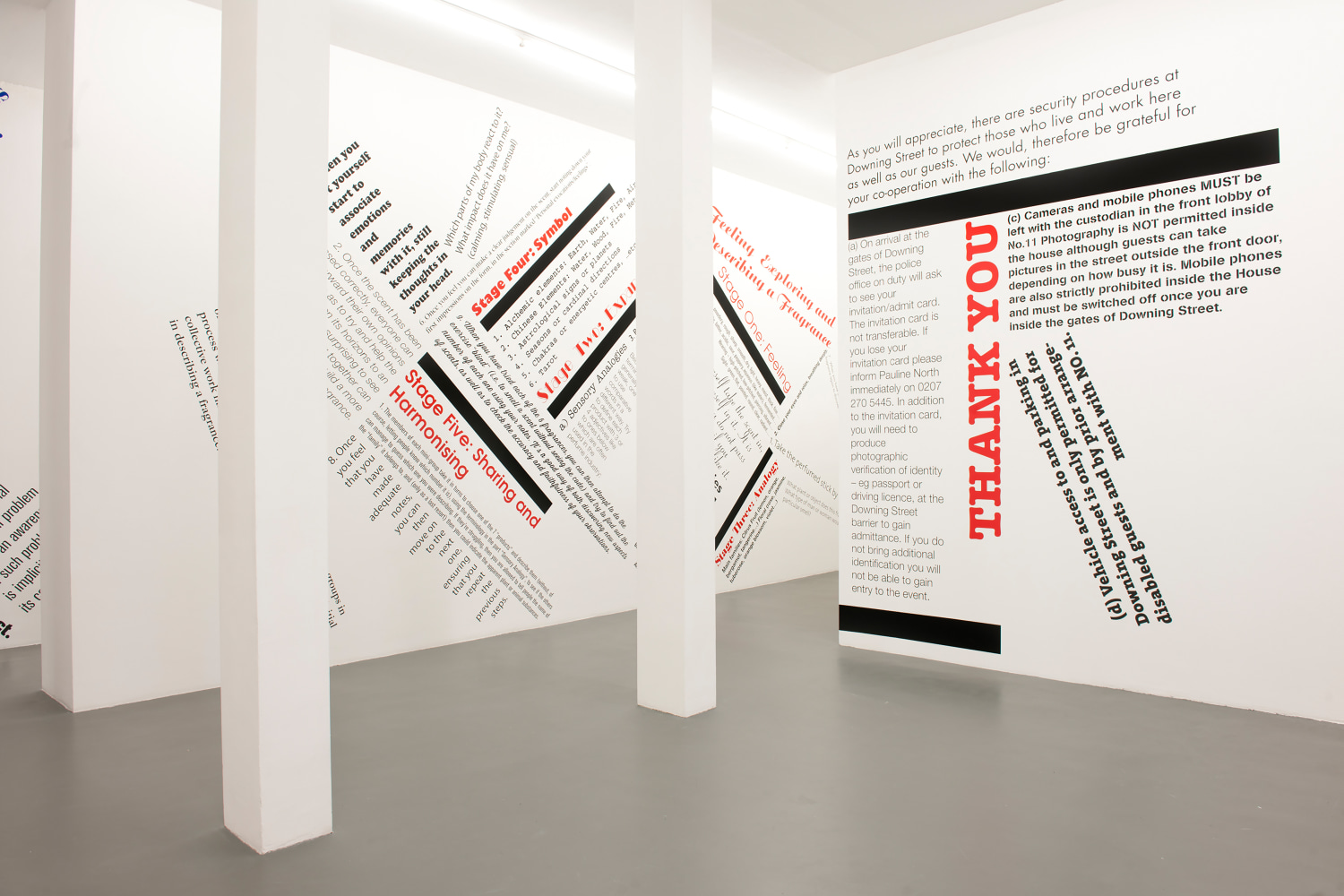 Installation view of sculptures by Angela Bulloch