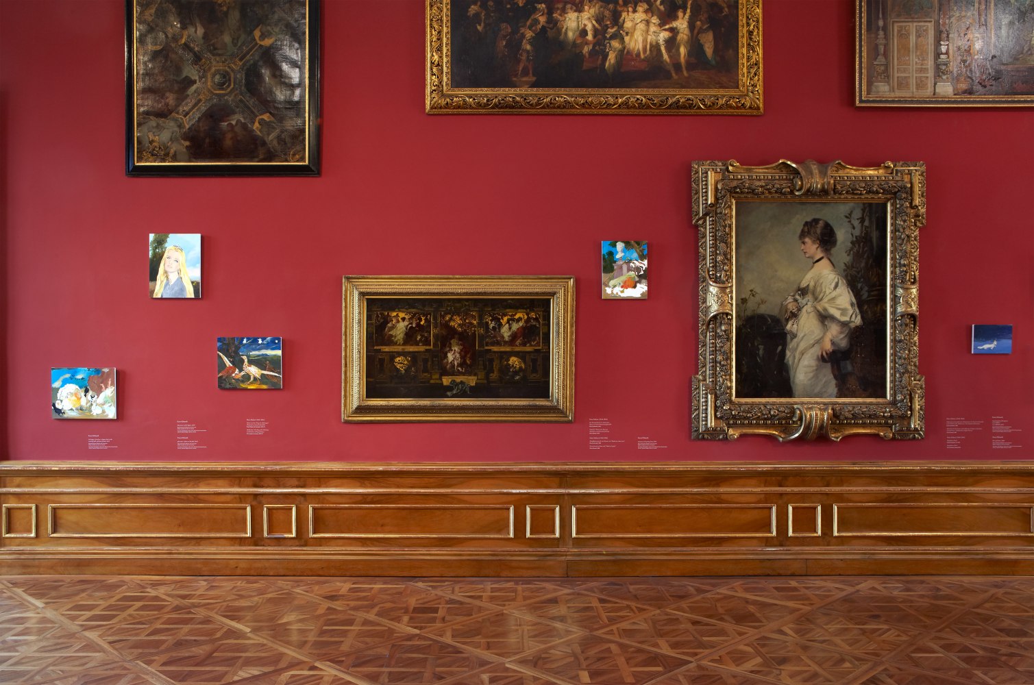 Installation view of paintings by Karen Kilimnik