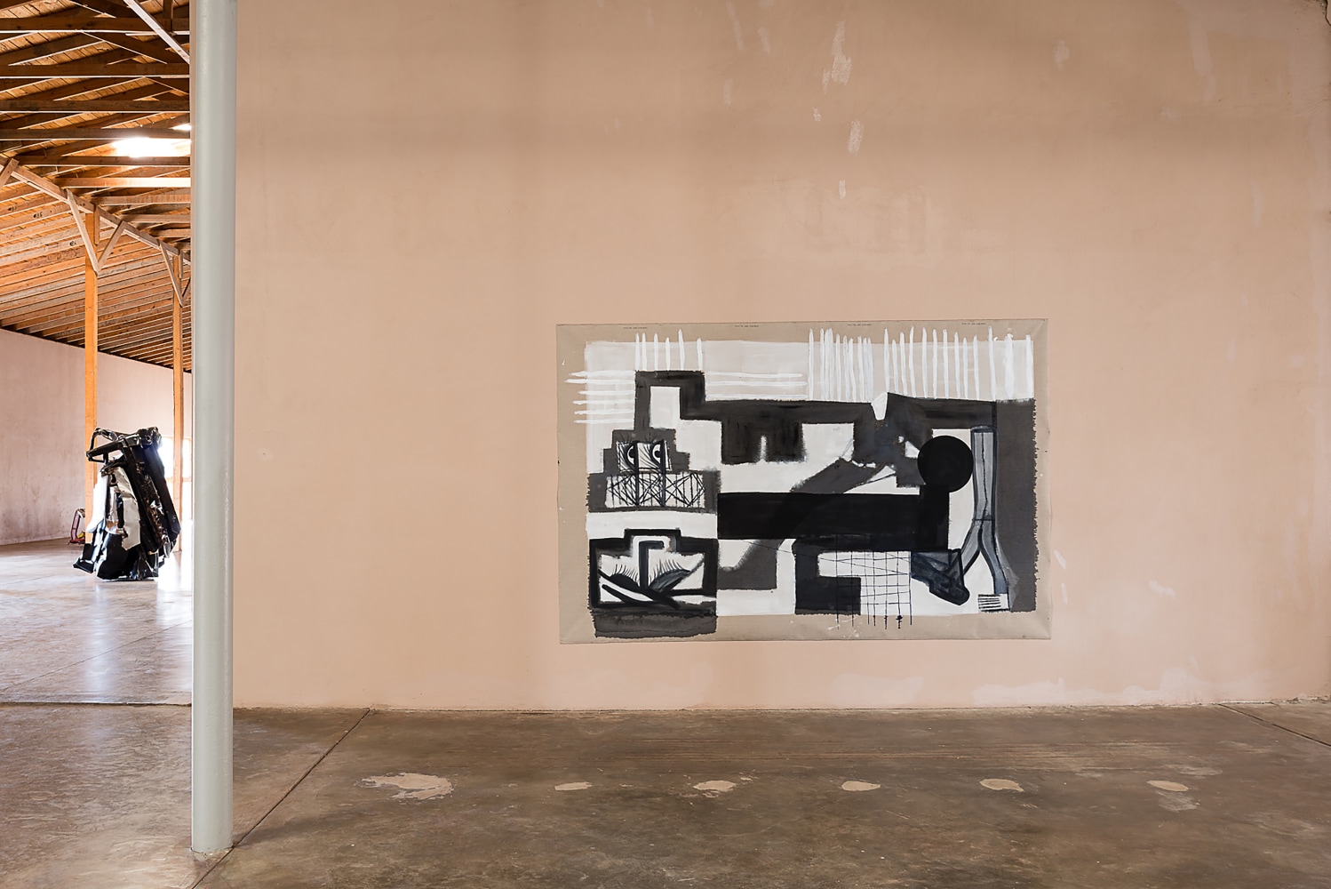 Installation view of paintings by Tobias Pils