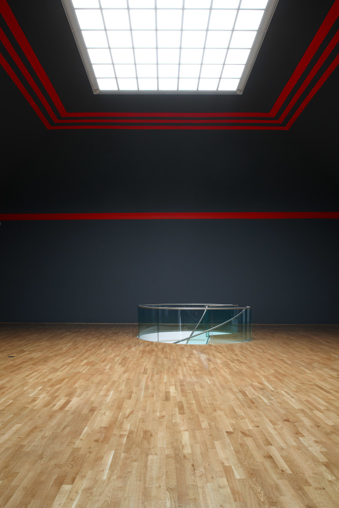 Installation view of wall works by Gerwald Rockenschaub