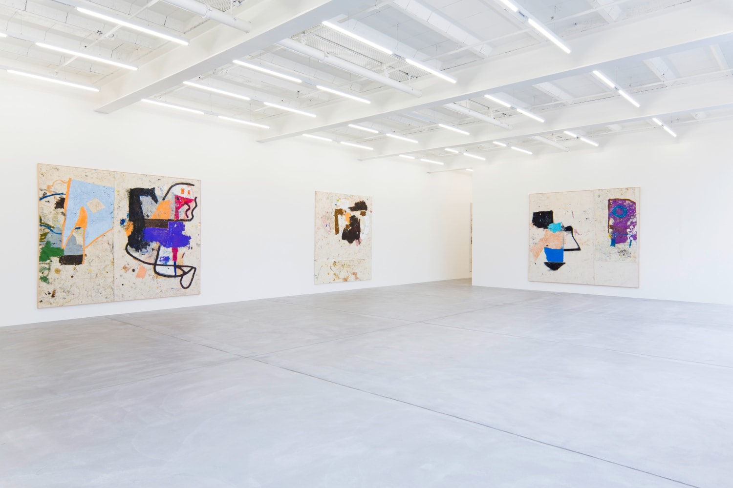 Installation view of Joe Bradley painting exhibition