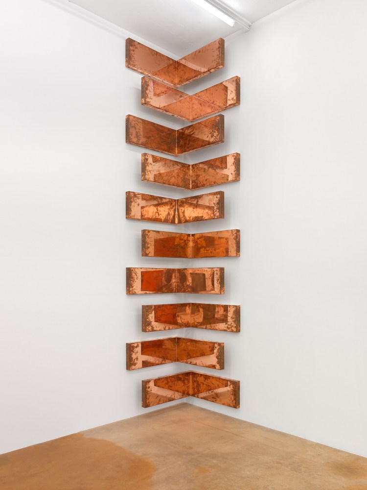 Installation view of a wall work by Walead Beshty