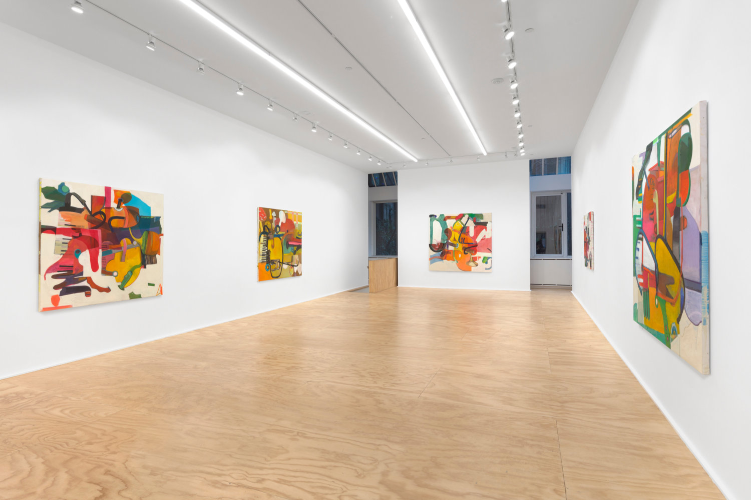 Installation view of paintings by Alex Hubbard