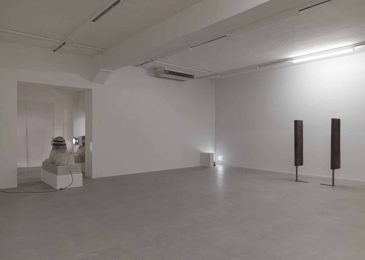 Installation view of Trisha Donnelly light and film installations