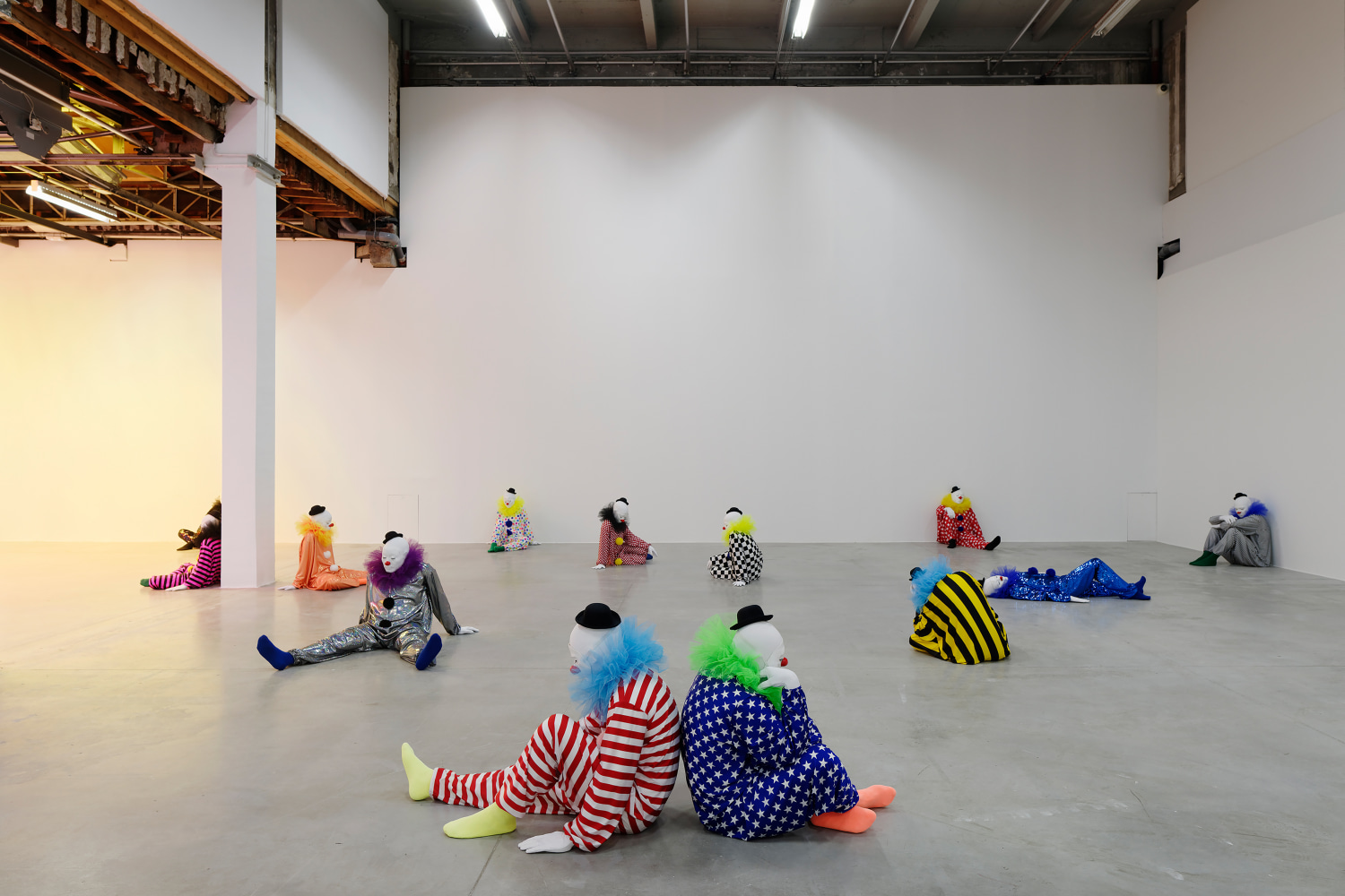 Installation view of sculptures by Ugo Rondinone