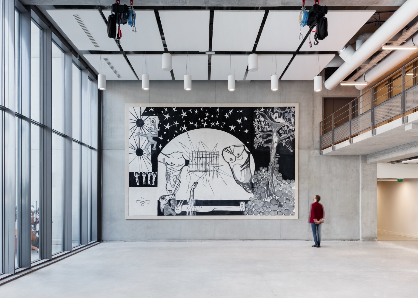 Installation view of painting by Tobias Pils