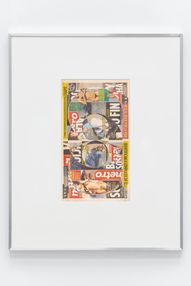 Blind Collage (Seven 180&amp;ordm; Rotations, Metro: Guadalajara, Mexico, Wednesday, August 19, 2015)

2021

Newspaper, tape, and 22 karat gold leaf

Sheet 57.5 x 32 cm / 22 5/8 x 12 1/2 inches

BESHT47880