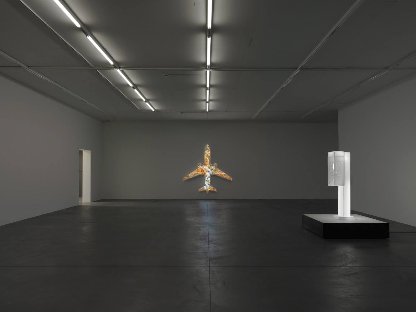 Installation view of Doug Aitken sculpture exhibition