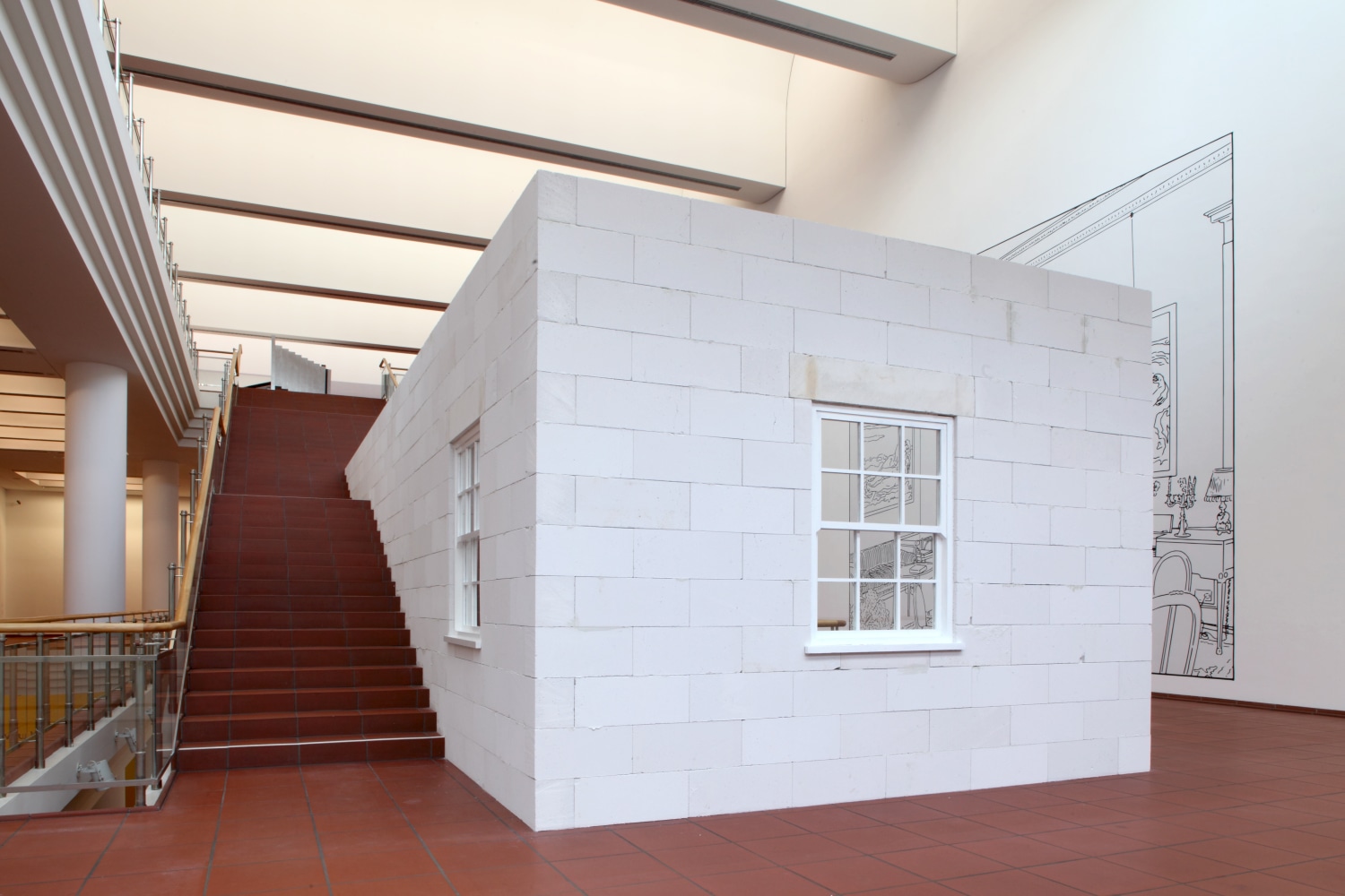 Installation view of sculpture by Oscar Tuazon