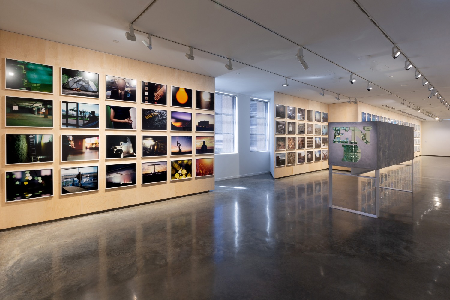 Installation view of works by Doug Aitken