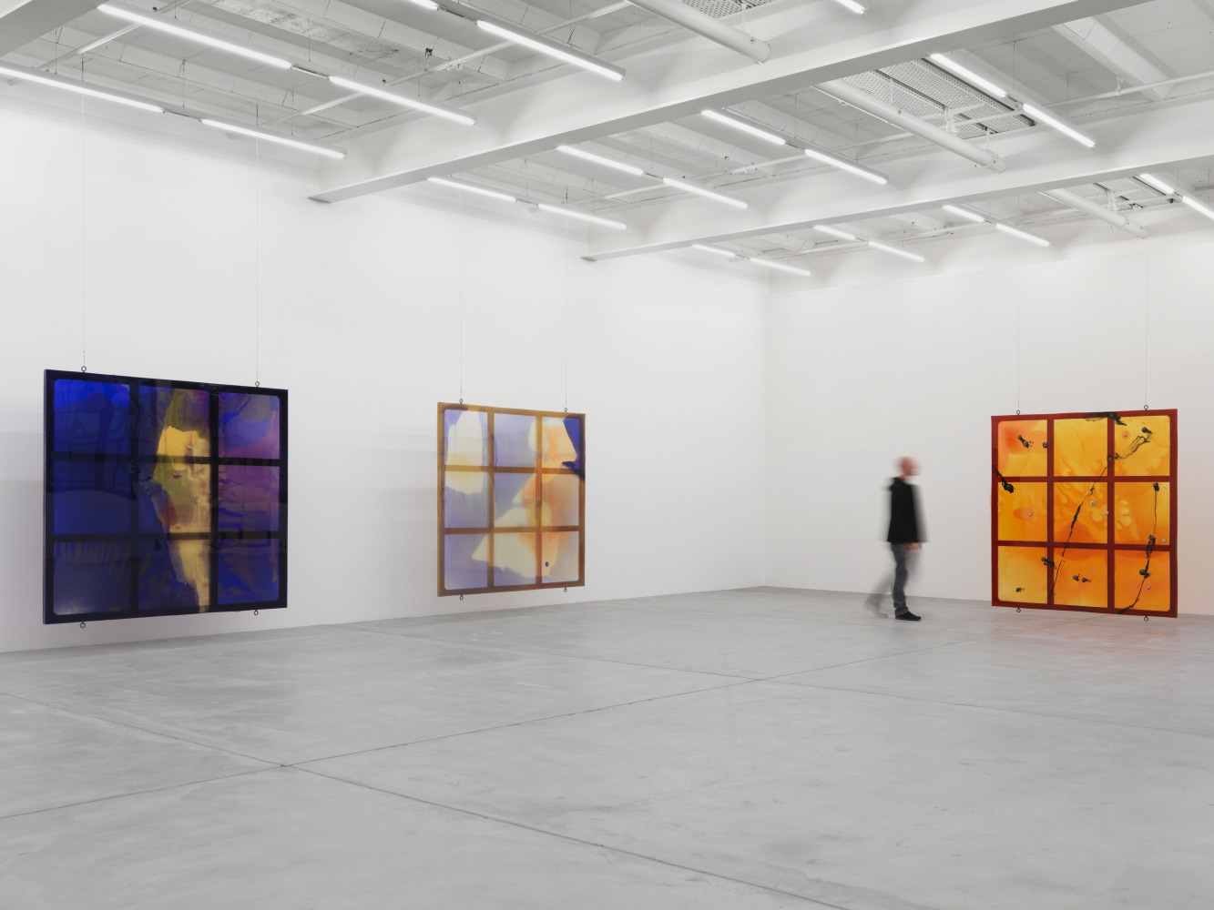 Installation view of Alex Hubbard urethane paintings exhibition