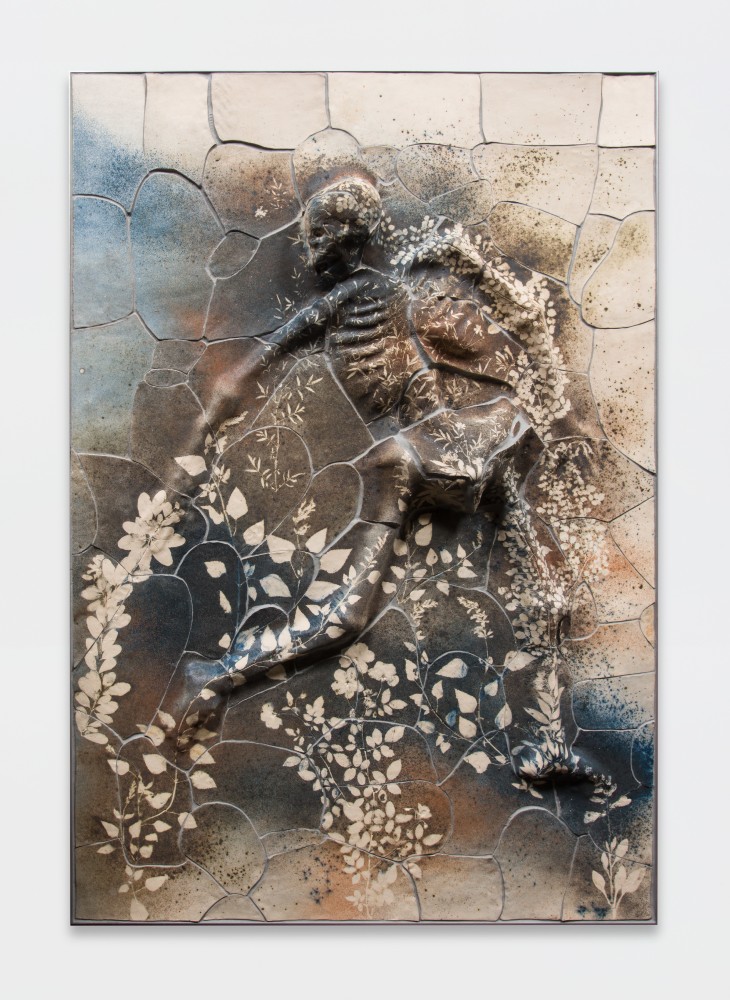 ceramic with skeleton by Sam Falls