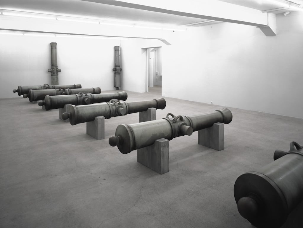 Installation view of Valentin Carron sculpture exhibition