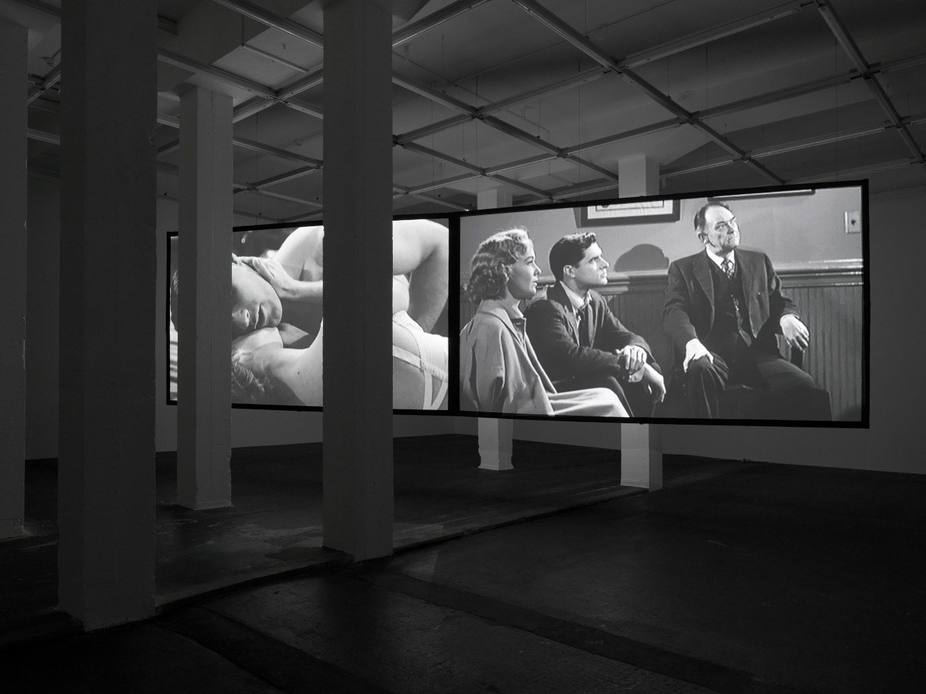 Installation view of Douglas Gordon film and installation exhibition