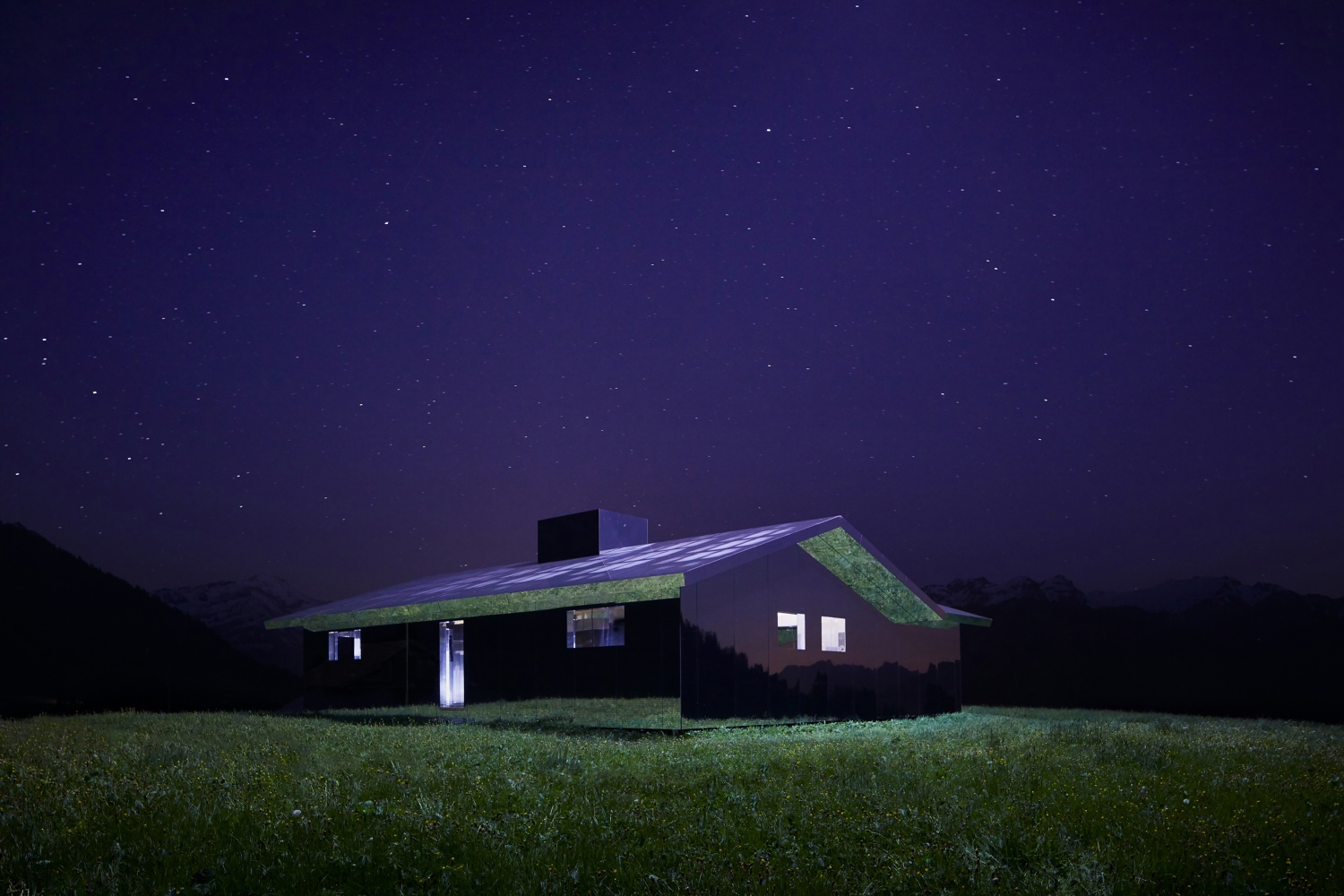 Installation view of living art installation by Doug Aitken