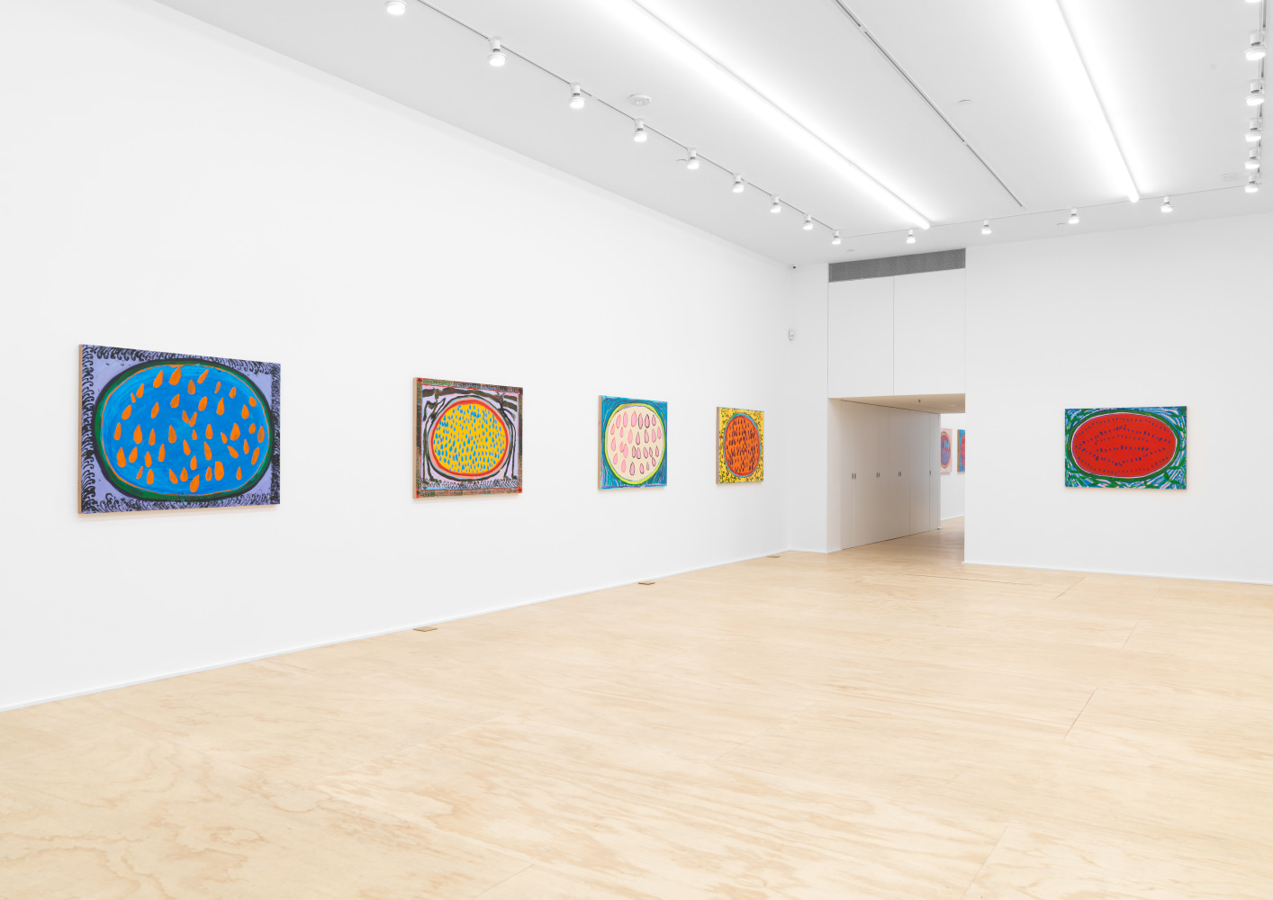 Installation view of Josh Smith paintings exhibition