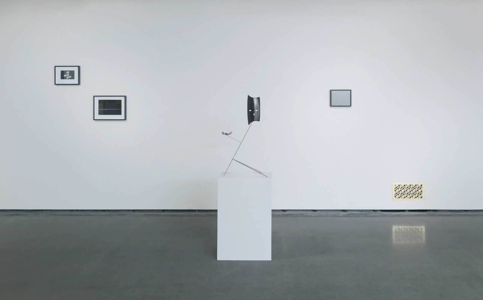 Installation view of sculptures by Martin Boyce