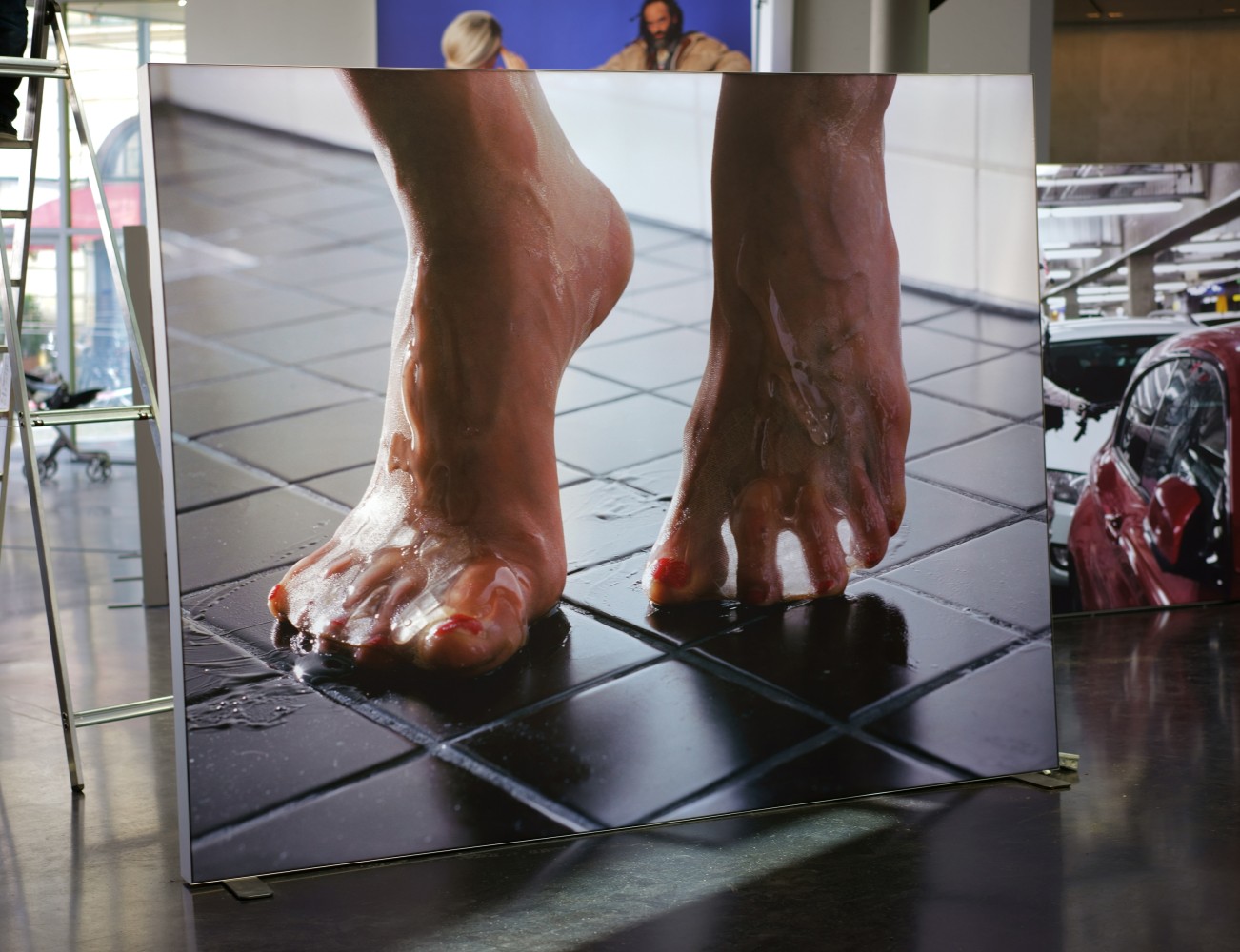 Installation view of video work by Torbjørn Rødland