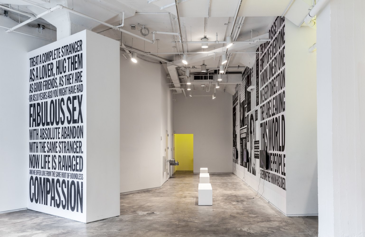 Installation view of works by John Giorno