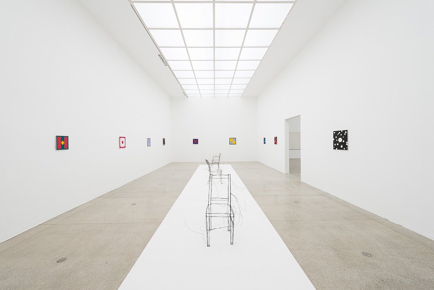 Installation view of works by Gerwald Rockenschaub and various works by other artists