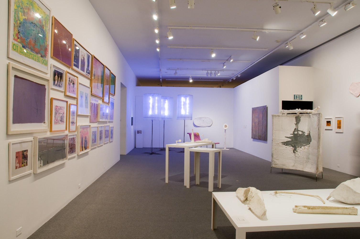 Installation view of works by Franz West