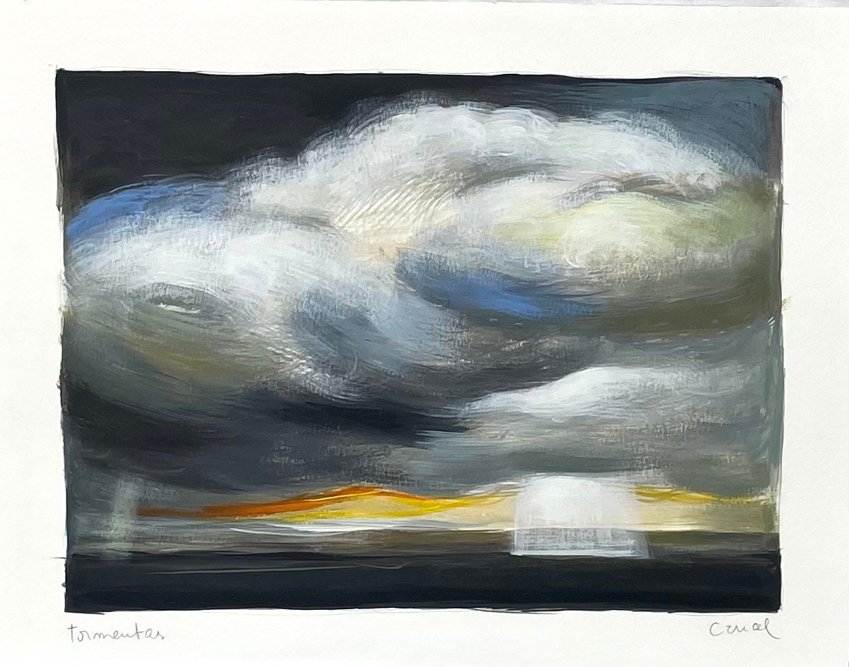 Tormentas

2023

Acrylic on paper

Sheet 24 x 31 cm / 9 1/2 x 12 1/4 in

Frame 29.5 x 36.5 cm / 11 5/8 x 14 3/8 in

&amp;copy; Manuel Cancel