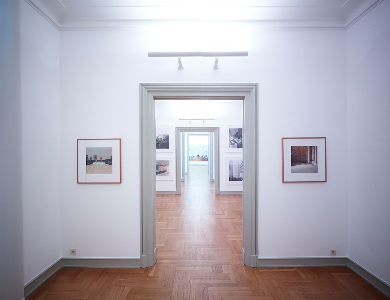Installation view of photographs by Candida Höfer