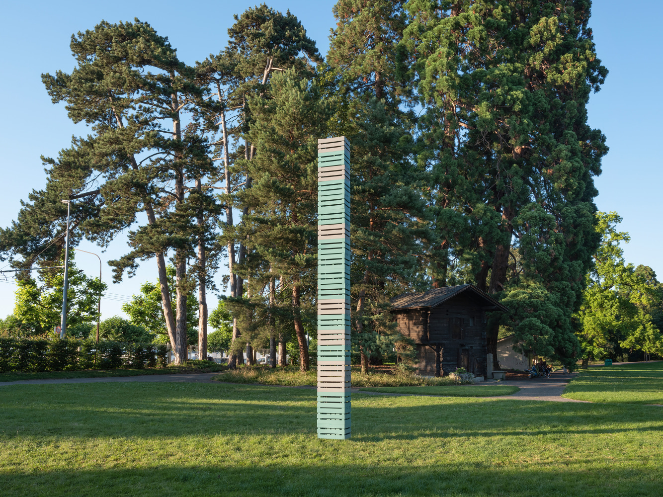 Installation view of sculpture by Valentin Carron