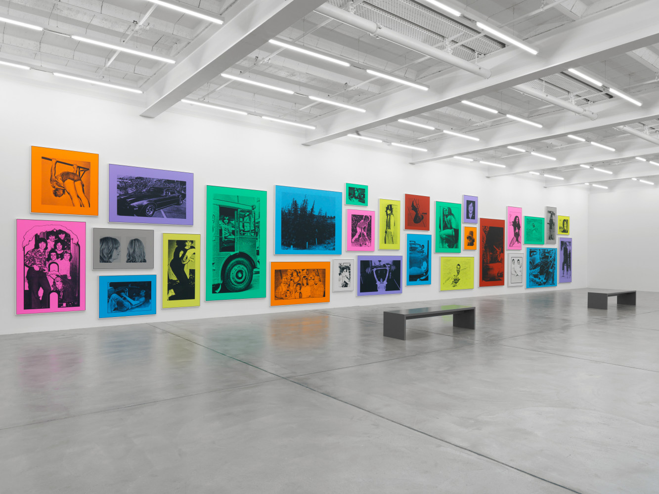 Installation view of Steven Shearer printed works exhibition