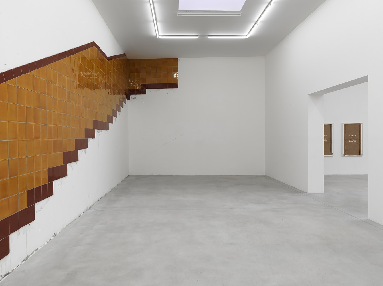 Installation view of sculptures by Matias Faldbakken