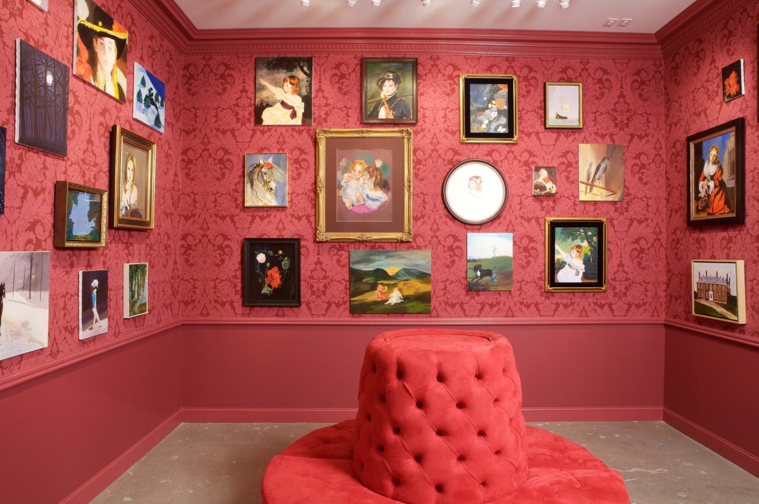 Installation view, Karen Kilimnik, ICA, Philadelphia, 2007