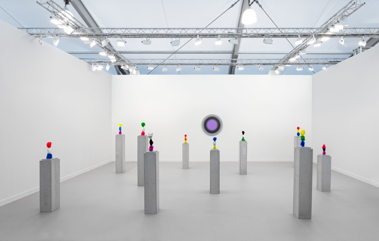 Installation view of sculptures by Ugo Rondinone